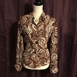 Violet & Claire Sheer Blouse w/Knot Detail-L